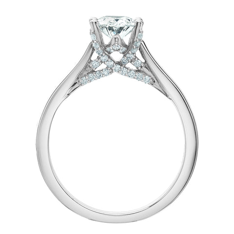 14kt White Gold 1.66cttw Lab-Created Oval Diamond Engagement Ring