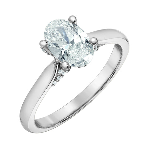 14kt White Gold 1.66cttw Lab-Created Oval Diamond Engagement Ring