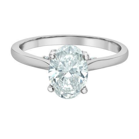 14kt White Gold 1.66cttw Lab-Created Oval Diamond Engagement Ring