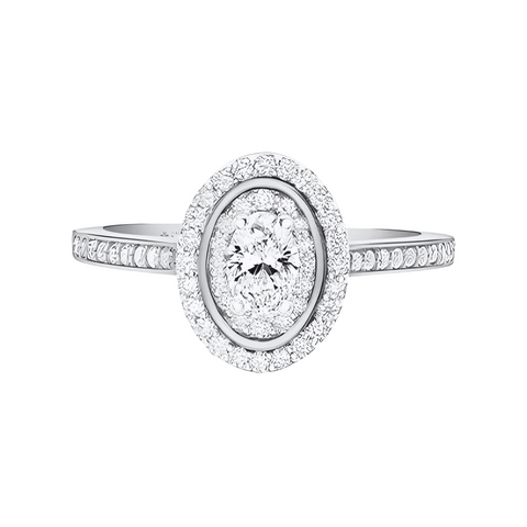 14kt White Gold 0.61cttw Canadian Diamond Round Double Halo Engagement Ring