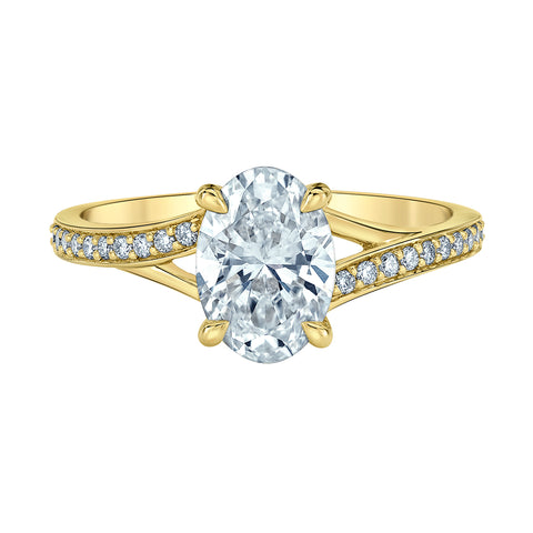 14kt Yellow Gold 1.71cttw Lab-Grown Diamond Engagement Ring
