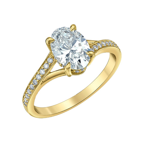 14kt Yellow Gold 1.71cttw Lab-Grown Diamond Engagement Ring