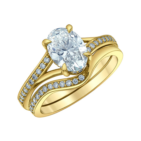 14kt Yellow Gold 1.71cttw Lab-Grown Diamond Engagement Ring