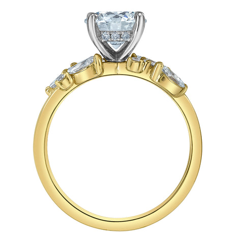14kt Two-Tone Gold 2.10cttw Lab-Grown Diamond Engagement Ring