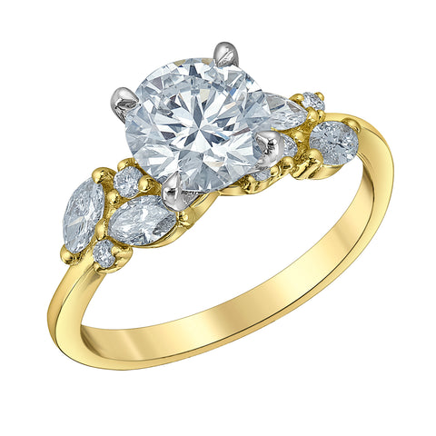 14kt Two-Tone Gold 2.10cttw Lab-Grown Diamond Engagement Ring