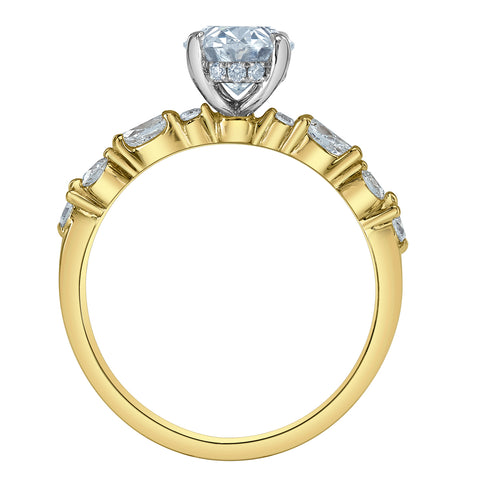 14kt Two-Tone Gold 2.01cttw Lab Created Oval Diamond Engagement Ring