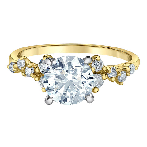 14kt Two-Tone Gold 1.85cttw Lab-Grown Diamond Engagement Ring