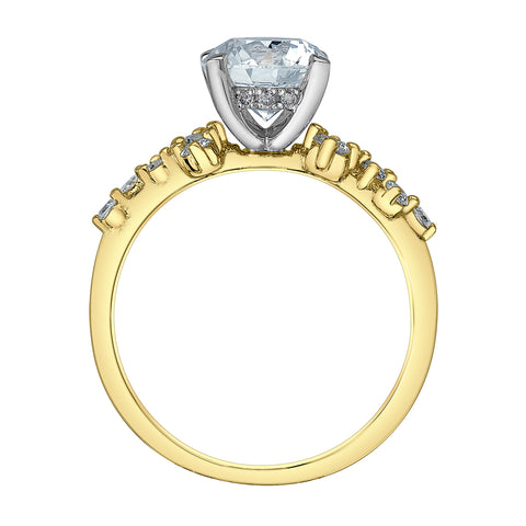14kt Two-Tone Gold 1.85cttw Lab-Grown Diamond Engagement Ring