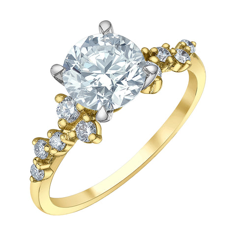 14kt Two-Tone Gold 1.85cttw Lab-Grown Diamond Engagement Ring