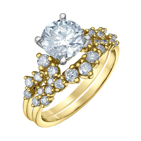 14kt Two-Tone Gold 1.85cttw Lab-Grown Diamond Engagement Ring