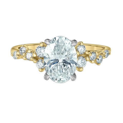 14kt Two-Tone 3.14cttw Lab-Created Oval Diamond Engagement Ring