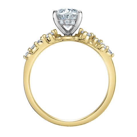 14kt Two-Tone 3.14cttw Lab-Created Oval Diamond Engagement Ring