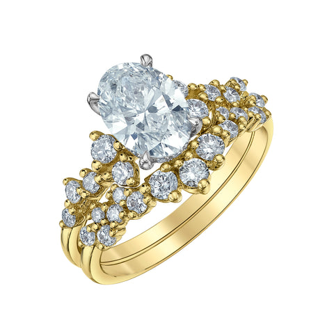 14kt Two-Tone 3.14cttw Lab-Created Oval Diamond Engagement Ring