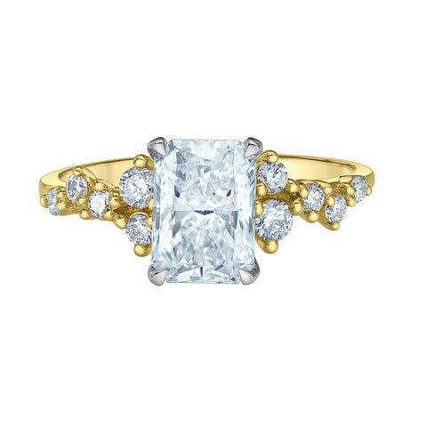 14kt Two-Tone 1.91cttw Radiant Lab-Grown Diamond Engagement Ring