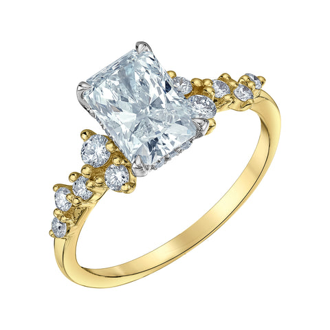 14kt Two-Tone 1.91cttw Radiant Lab-Grown Diamond Engagement Ring