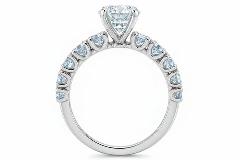 14kt White Gold 3.00cttw Lab-Created Oval Diamond Engagement Ring