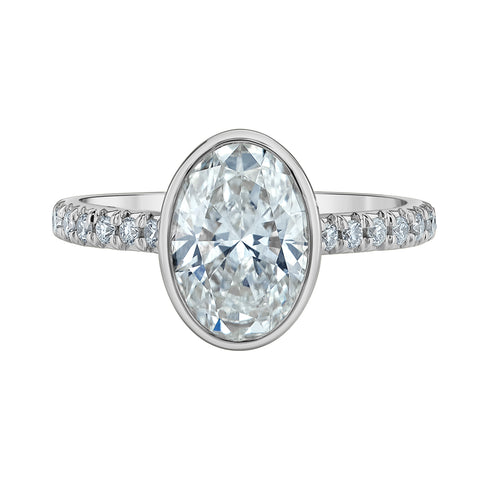 Platinum 3.24cttw Lab-Grown Oval Diamond Engagement Ring