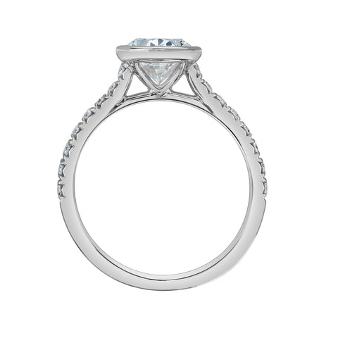 Platinum 3.24cttw Lab-Grown Oval Diamond Engagement Ring