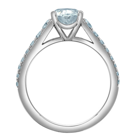 Platinum 2.74cttw Lab-Grown Oval Diamond Engagement Ring