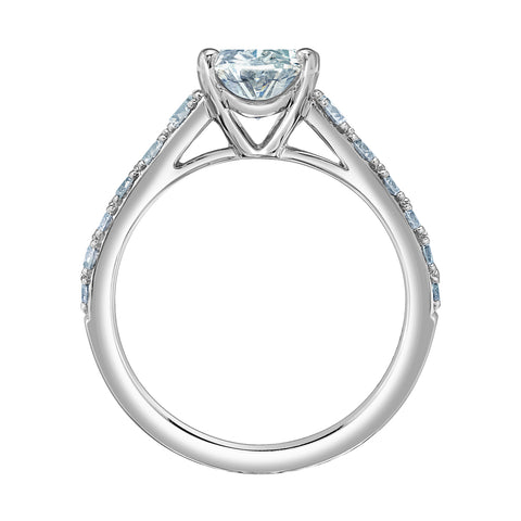 Platinum 3.72cttw Lab-Grown Oval Diamond Engagement Ring