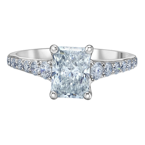Platinum 2.06cttw Lab-Grown Radiant Diamond Engagement Ring