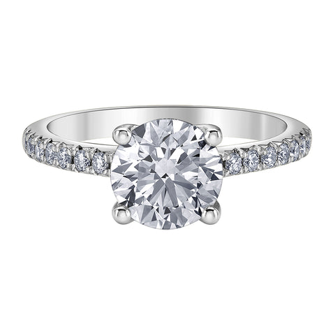 14kt White Gold 2.35cttw GIA Natural Diamond Side Stone Engagement Ring