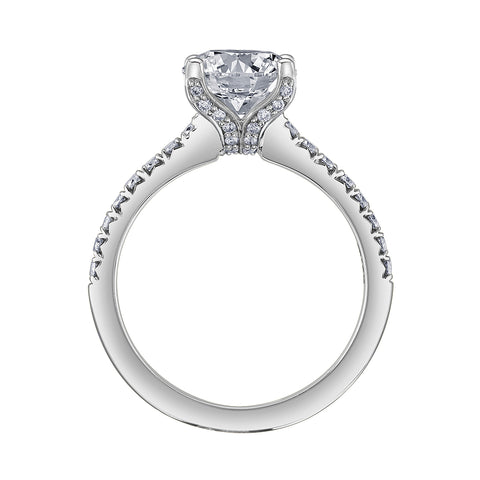 14kt White Gold 2.35cttw GIA Natural Diamond Side Stone Engagement Ring