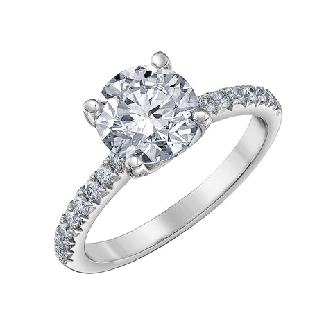 14kt White Gold 2.35cttw GIA Natural Diamond Side Stone Engagement Ring