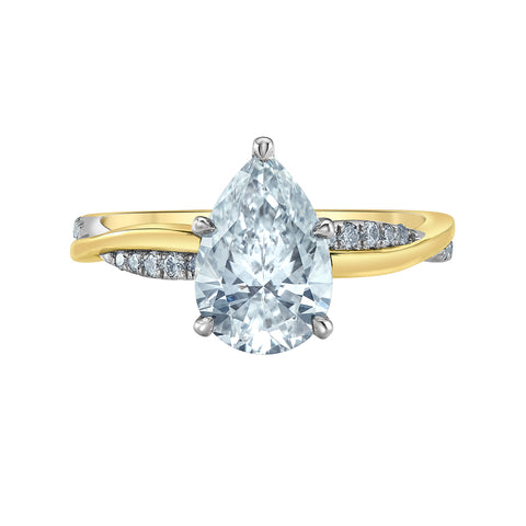 14kt Two-Tone 2.25cttw Pear Shape Lab-Grown Diamond Infinity Engagement Ring
