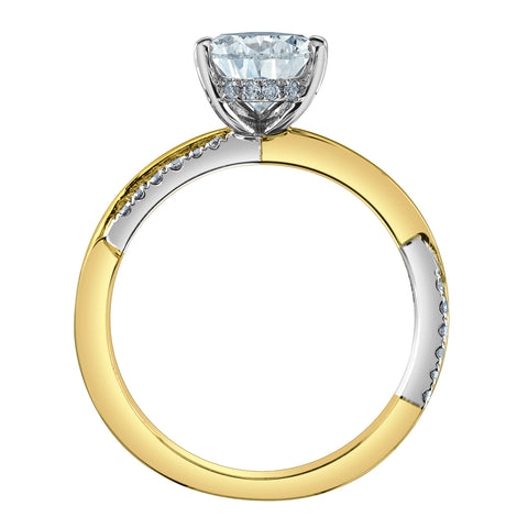 14kt Two-Tone 2.25cttw Pear Shape Lab-Grown Diamond Infinity Engagement Ring