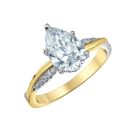 14kt Two-Tone 2.25cttw Pear Shape Lab-Grown Diamond Infinity Engagement Ring