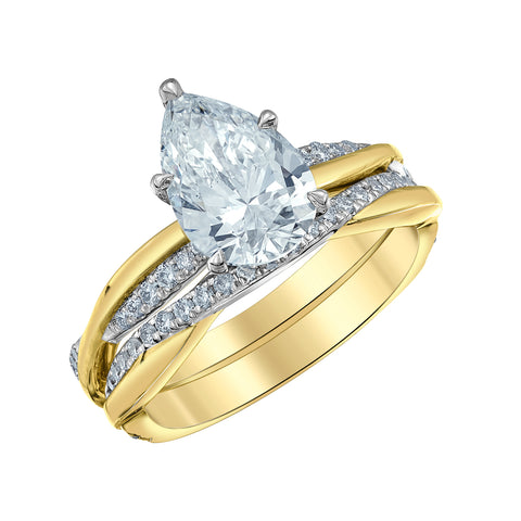14kt Two-Tone 2.25cttw Pear Shape Lab-Grown Diamond Infinity Engagement Ring