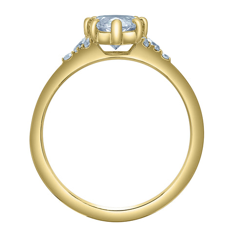 14kt Yellow Gold 1.70cttw Lab Created Marquise Diamond Engagement Ring