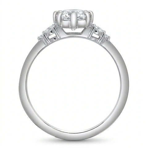 Platinum 2.21cttw Lab-Grown Marquise Diamond Engagement Ring