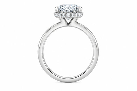 14kt White Gold 2.31cttw Canadian Diamond Oval Half Bezel Hidden Halo Engagement Ring