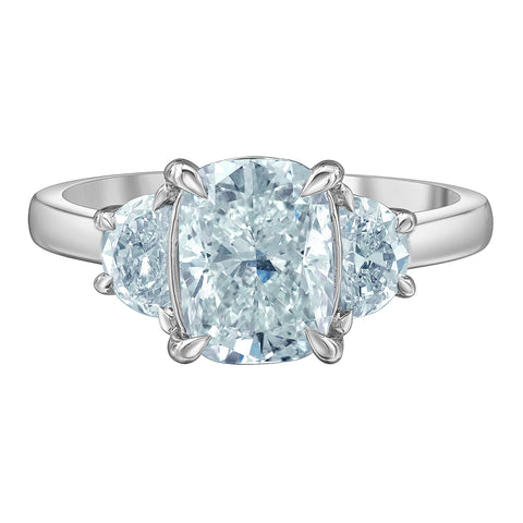 Platinum 5.07cttw Lab-Grown Cushion Diamond Engagement Ring