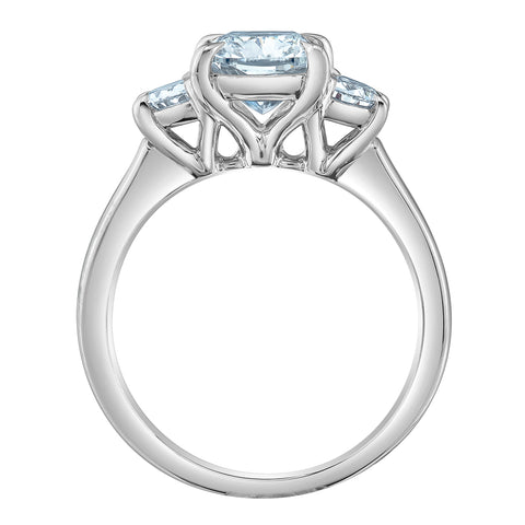 Platinum 5.07cttw Lab-Grown Cushion Diamond Engagement Ring
