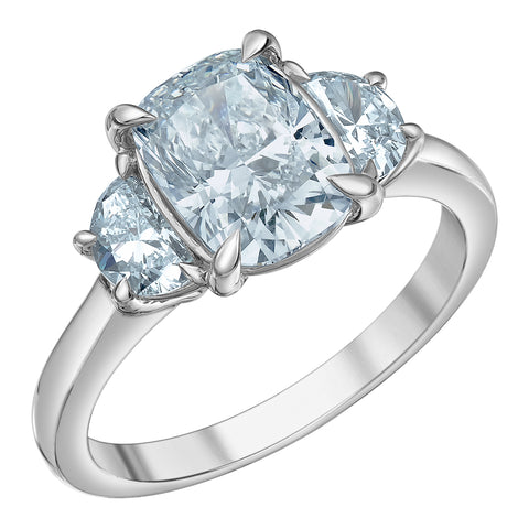 Platinum 5.07cttw Lab-Grown Cushion Diamond Engagement Ring