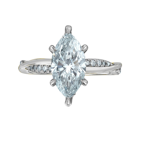 14kt White Gold 2.28cttw Lab Created Marquise Diamond Engagement Ring