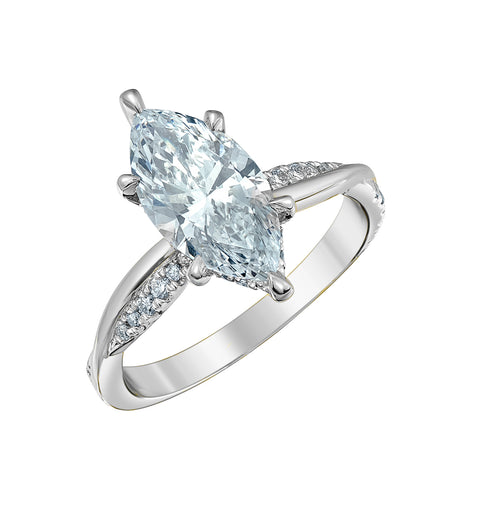 14kt White Gold 2.28cttw Lab Created Marquise Diamond Engagement Ring