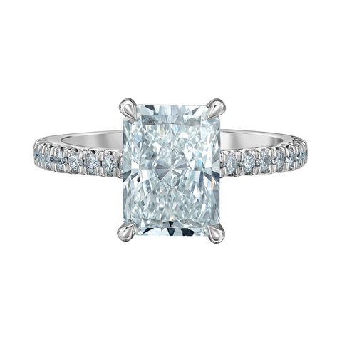 14kt White Gold 3.81cttw Lab-Grown Radiant Diamond Engagement Ring