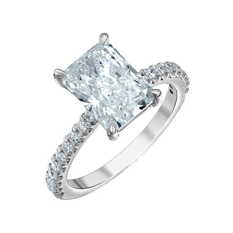 14kt White Gold 3.81cttw Lab-Grown Radiant Diamond Engagement Ring