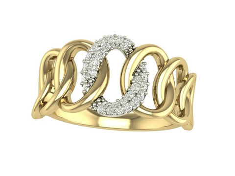 10kt Yellow Gold 0.20cttw Diamond Interlocking Circle Ring