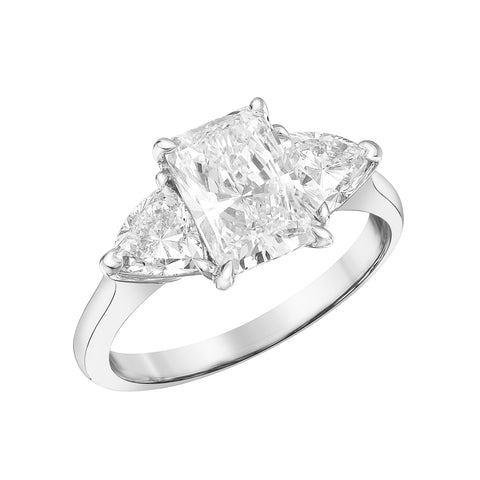 14kt White Gold 3.05cttw Lab-Grown Diamond Three Stone Ring