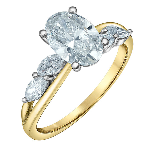 14kt Two-Tone Gold 1.92cttw Lab-Grown Diamond Engagement Ring
