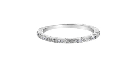 10kt White Gold 0.05cttw Diamond Stackable Band