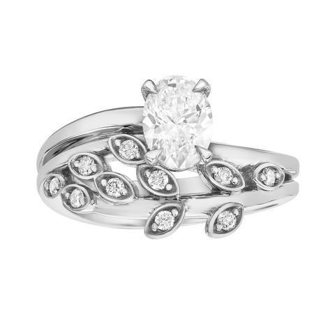 14kt White Gold 1.18cttw Oval Canadian Diamond Engagement Ring
