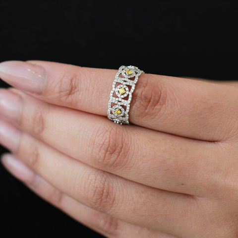 14kt White Gold 1.12cttw Canadian Diamond White & Yellow Gold Ring