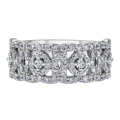 10kt White Gold 1.03cttw Canadian Diamond Wide Ring