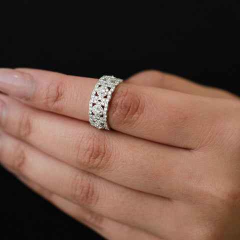 10kt White Gold 1.03cttw Canadian Diamond Wide Ring